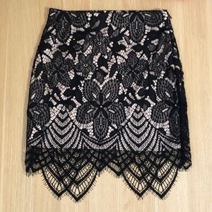 Express Black Lace Mini Skirt